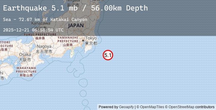 Map of OFF EAST COAST OF HONSHU, JAPAN