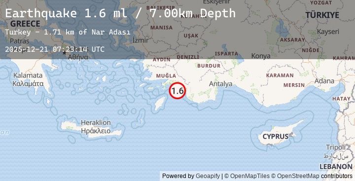 Map of DODECANESE IS.-TURKEY BORDER REG