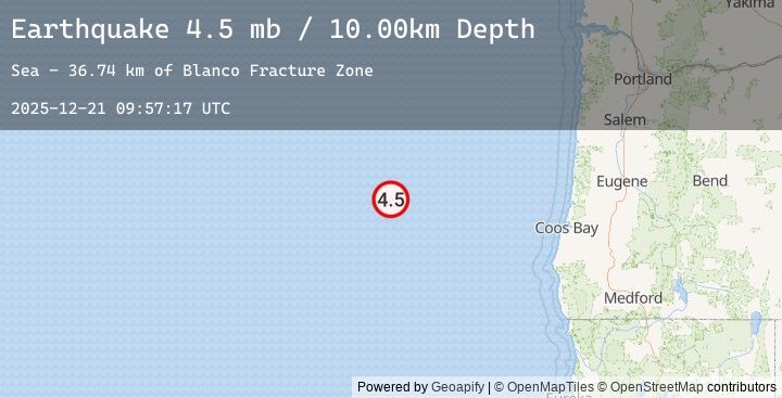 Map of OFF COAST OF OREGON