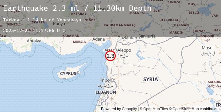 Map of TURKEY-SYRIA BORDER REGION