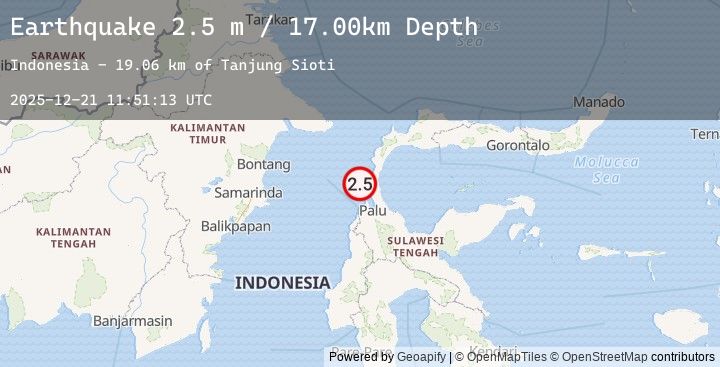Map of MINAHASA, SULAWESI, INDONESIA