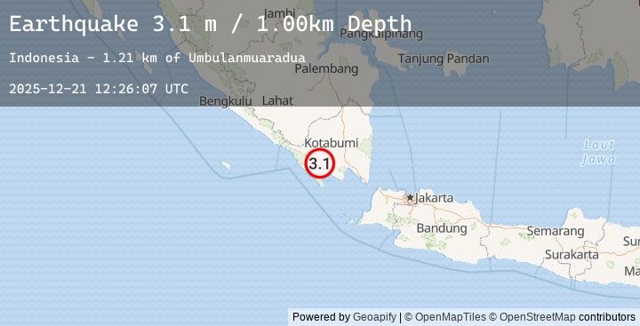 Map of SOUTHERN SUMATRA, INDONESIA