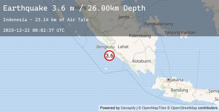 Map of SOUTHERN SUMATRA, INDONESIA