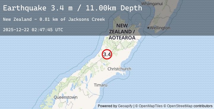 Map of SOUTH ISLAND OF NEW ZEALAND