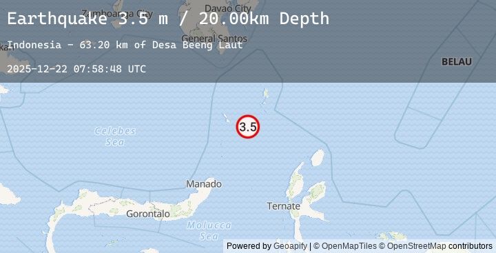 Map of KEPULAUAN TALAUD, INDONESIA