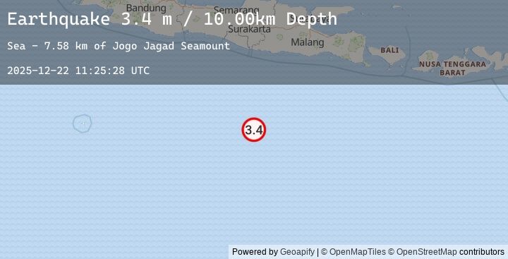 Map of SOUTH OF JAVA, INDONESIA