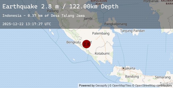 Map of SOUTHERN SUMATRA, INDONESIA