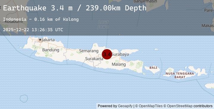 Map of JAVA, INDONESIA