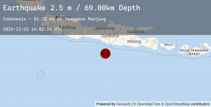 Map of JAVA, INDONESIA