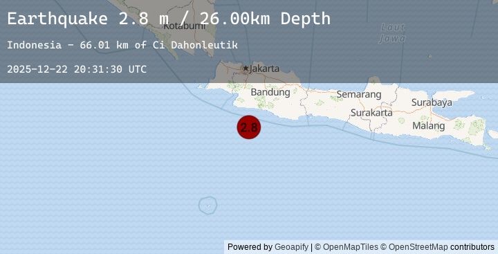 Map of SOUTH OF JAVA, INDONESIA