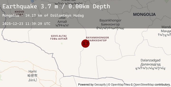 Map of CENTRAL MONGOLIA