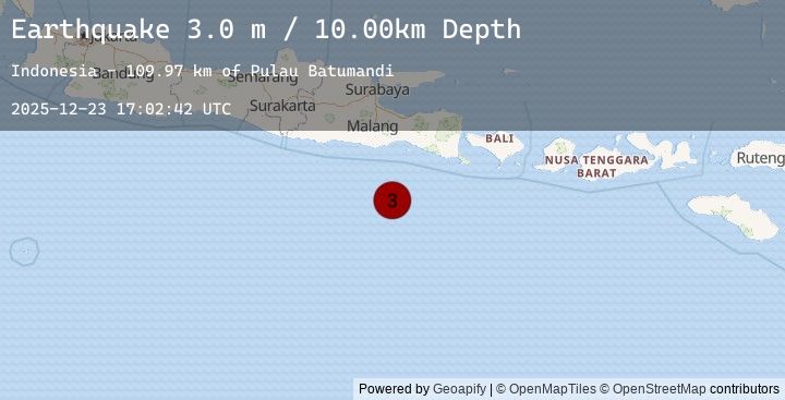 Map of SOUTH OF JAVA, INDONESIA