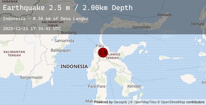 Map of SULAWESI, INDONESIA