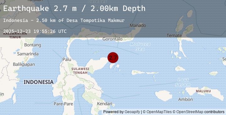 Map of SULAWESI, INDONESIA