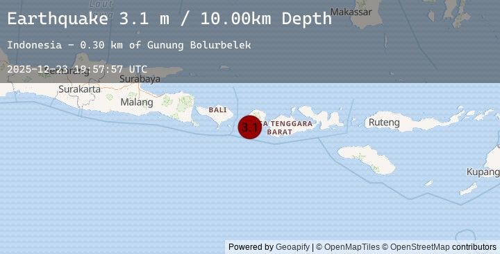 Map of LOMBOK REGION, INDONESIA