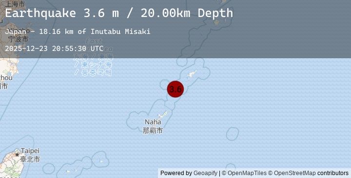Map of RYUKYU ISLANDS, JAPAN
