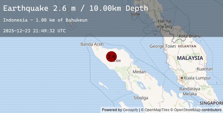 Map of NORTHERN SUMATRA, INDONESIA