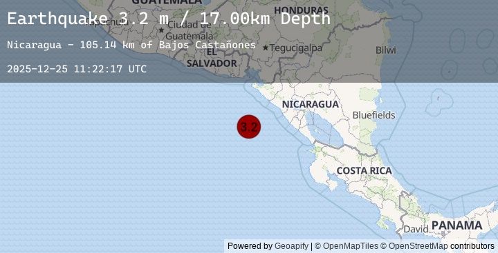 Map of NEAR COAST OF NICARAGUA