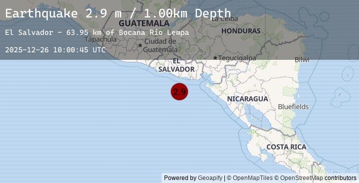 Map of OFFSHORE EL SALVADOR
