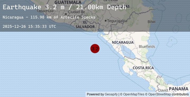 Map of OFF COAST OF CENTRAL AMERICA