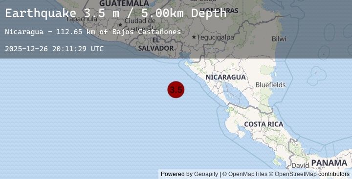 Map of OFF COAST OF CENTRAL AMERICA