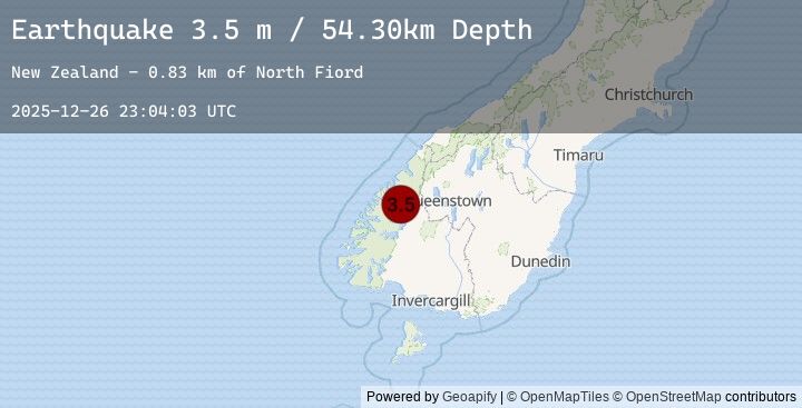 Map of SOUTH ISLAND OF NEW ZEALAND