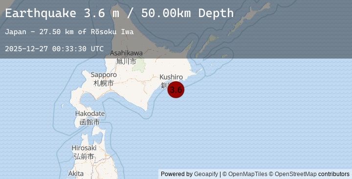 Map of HOKKAIDO, JAPAN REGION