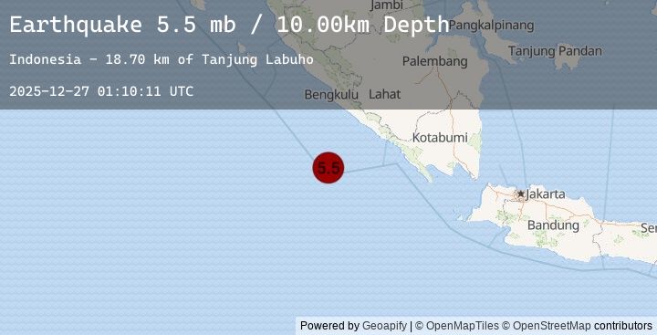 Map of SOUTHERN SUMATRA, INDONESIA