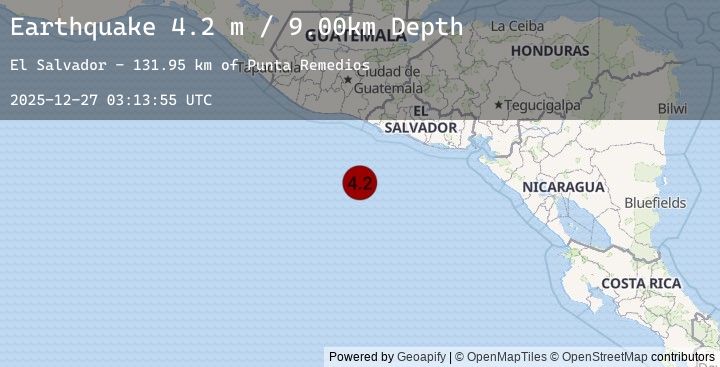 Map of OFF THE COAST OF EL SALVADOR