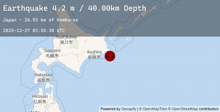Map of HOKKAIDO, JAPAN REGION