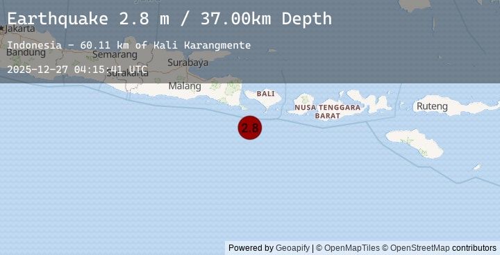 Map of SOUTH OF BALI, INDONESIA