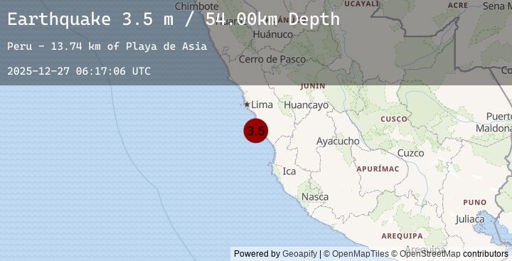 Map of NEAR COAST OF CENTRAL PERU