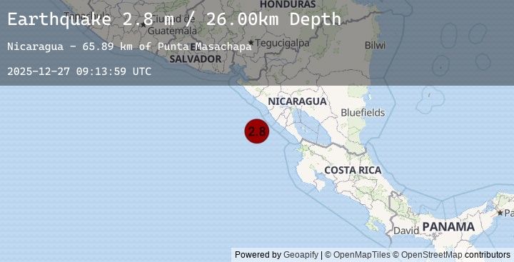 Map of NEAR COAST OF NICARAGUA