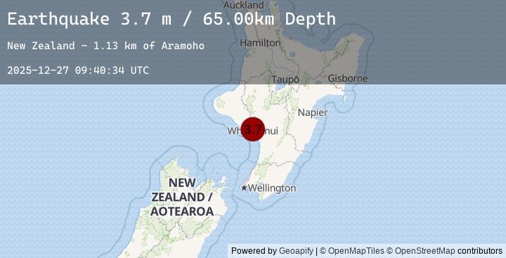 Map of NORTH ISLAND OF NEW ZEALAND