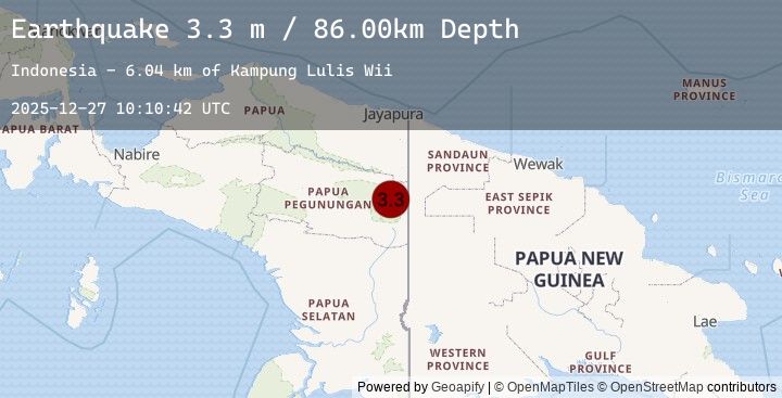 Map of PAPUA, INDONESIA