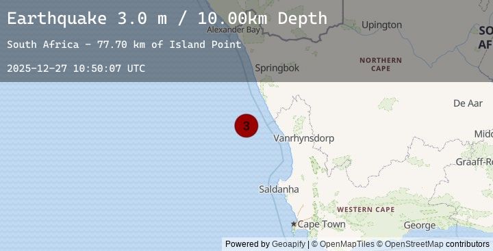 Map of OFF COAST OF SOUTH AFRICA
