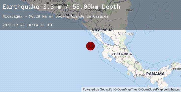 Map of OFF COAST OF COSTA RICA