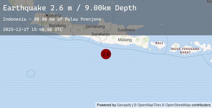 Map of SOUTH OF JAVA, INDONESIA