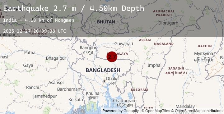 Map of MEGHALAYA, INDIA REGION