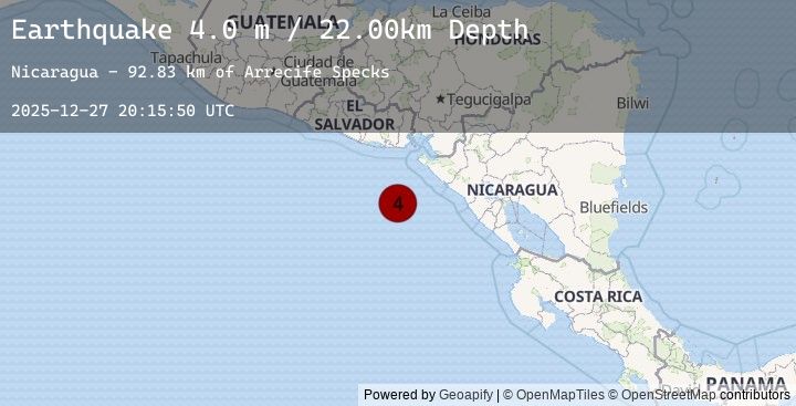 Map of NEAR COAST OF NICARAGUA