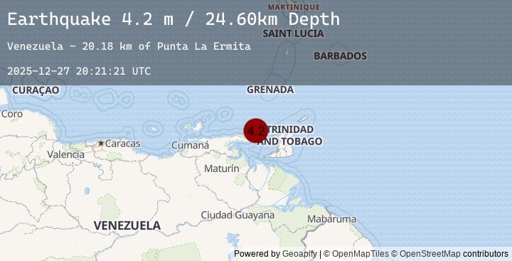 Map of OFFSHORE SUCRE, VENEZUELA