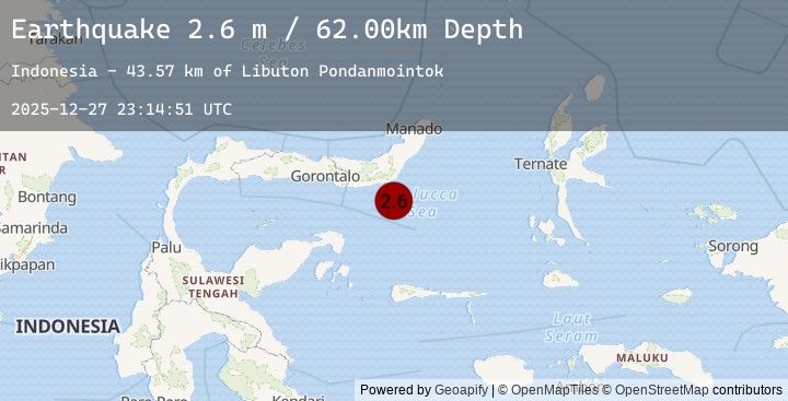 Map of MINAHASA, SULAWESI, INDONESIA