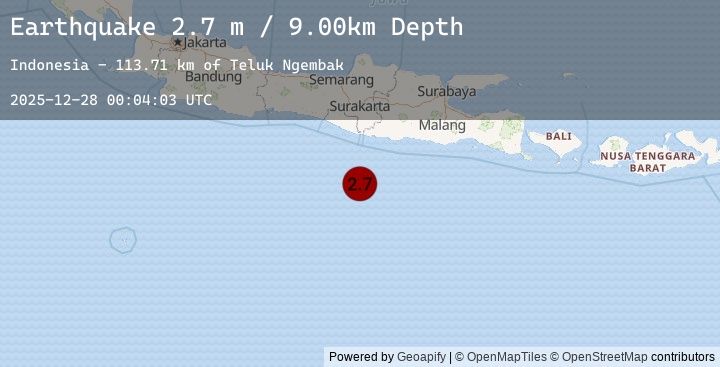 Map of SOUTH OF JAVA, INDONESIA