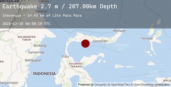Map of MINAHASA, SULAWESI, INDONESIA