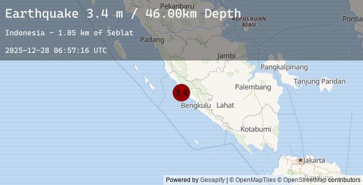 Map of SOUTHERN SUMATRA, INDONESIA