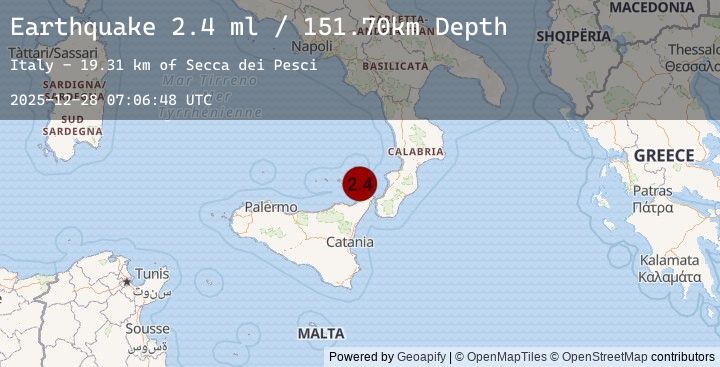 Map of SICILY, ITALY