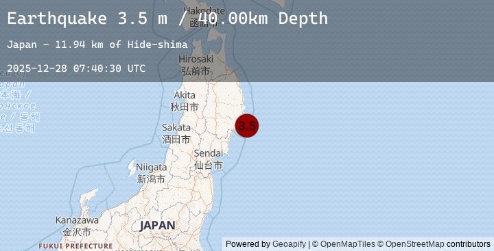 Map of NEAR EAST COAST OF HONSHU, JAPAN