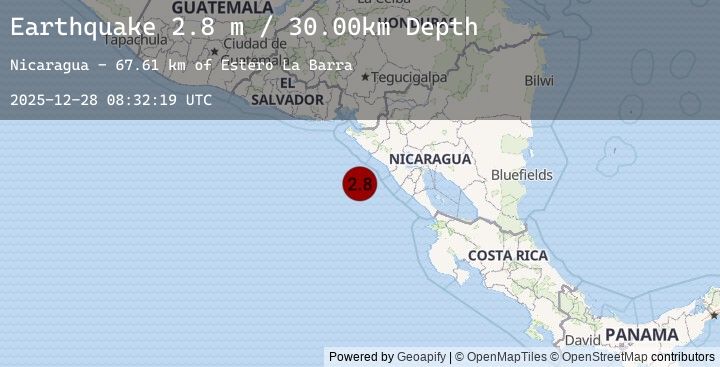 Map of NEAR COAST OF NICARAGUA
