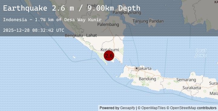 Map of SOUTHERN SUMATRA, INDONESIA
