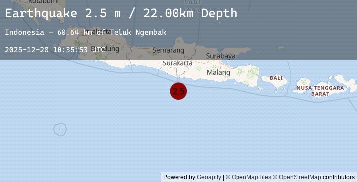 Map of JAVA, INDONESIA